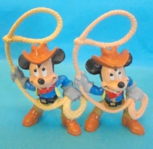 Disney BERUFE + HOBBIES : 2 VARIANTEN Micky als COWBOY zusammen Bully 1991 - Bild 1 von 1