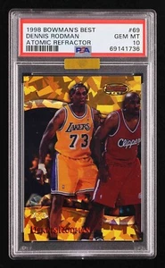 Dennis Rodman 1998 Bowman’s Best Atomic Refractor/100 #69 PSA 10 MBA Gold POP 3 - Imagen 1 de 2