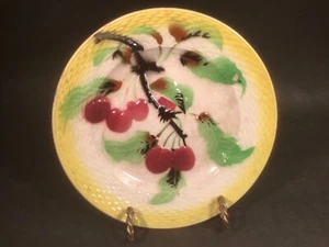 Antique French Majolica Fruit Plate 1800's Great Colors - Picture 1 of 10