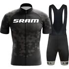 Black Cycling Team Clothing Bike Jersey 9D Bike Shorts Quick Dry Mens