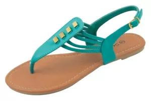 New Starbay Women's Fashion carib green pearl flat thong Sandals #2577 US size 9 - Picture 1 of 1