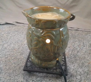 Scentsy Cyprus Island Collection Wax Warmer W/stand Discontinued 2011 Tested - Picture 1 of 13