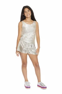 ❤️ NWT New Girls Mia NY Silver Stylish Tween Girls Romper 10 12 14 ❤️ - Picture 1 of 1