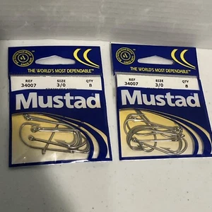 Mustad 34007-SS-3/0-8 O`Shaunessy Gancho Todo Uso Acero Inoxidable Tamaño 3/0 Lote2 - Imagen 1 de 2