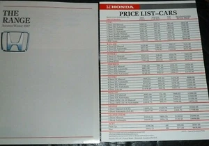 HONDA 1987 RANGE BROCHURE & PRICE LIST (CIVIC CRX LEGEND INTEGRA PRELUDE) VGC - Picture 1 of 12