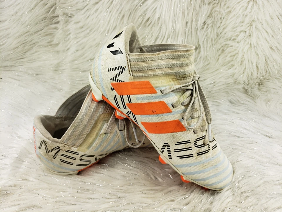 Adidas Youth Jr Size US 4 Nemeziz 17.3 FG Soccer Cleats White Orange BY2412 - Image 1 of 4