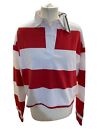Superdry Edit Sz Small red Stripes Cropped Oversized Tshirt Top Organic Cotton