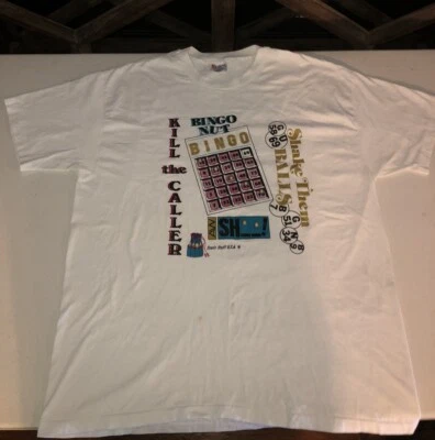 Camiseta Vintage Hanes Bingo XXL Jogo Ponto Único Engraçada - Imagem 1 de 4