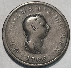 GREAT BRITAIN - George III - 1/2 Penny - 1806 - Km-662 - Copper Coin! - Picture 1 of 2