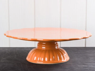 IB Laursen Mynte Cake Plate Orange Ceramic Kitchen Plate Pumpkin Spice Dishes - Image 1 of 4