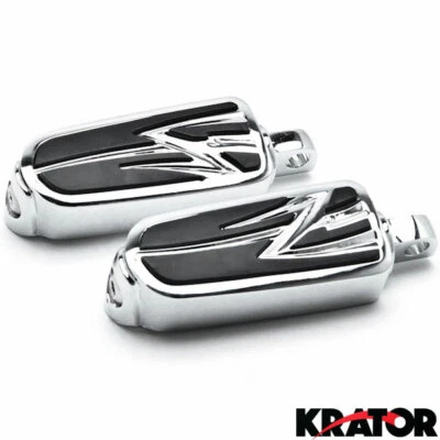 Reposapiés cromados estilo tribal crucero pasajero pasajero para Harley Davidson Foto 1 de 4