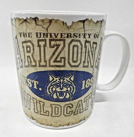 Vintage Look Arizona Wildcats Ceramic/porcelain Coffee Cup / Mug - Ambidextrous Cover