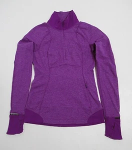 Lululemon Runderful 1/2 Zip Mini Check Pique Heathered Tender Violet Size 4  - Picture 1 of 12