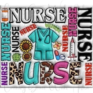 20oz Skinny Tumbler Sublimation Transfer Nurse Ready To Press - Picture 1 of 1