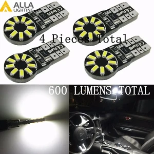 Alla Lighting 4pc T10 White LED License Plate Tag Light Front Side Marker Bulbs - Picture 1 of 8