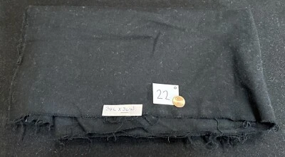 "De colección - Tela 100 % lana: NEGRO MEDIANOCHE - Sólida - Nueva de Lote Antiguo - 1 yarda x 34""" Foto 1 de 4