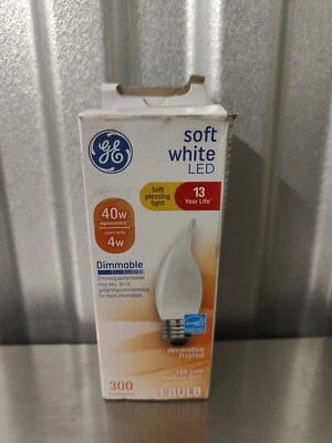 GE  40 Watt Decorative Clear Dimmable LED CAM Outdoor Bulb 40w Soft White New - Image 1 of 3