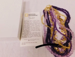 Beautiful National Geographic Multi Strand Amethyst Necklace NIB - Imagen 1 de 4