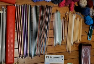 Huge Lot 100 ➕️ Crochet Hooks Knitting Needles Circlular Yarn Boye Vtg Bates  - Picture 1 of 24