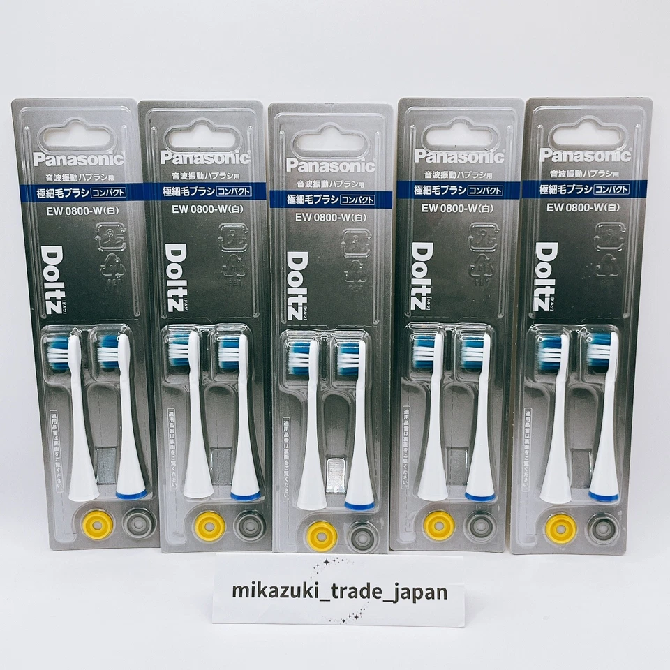 Panasonic Doltz EW0800-W Extra-Fine Bristle Replacement Brush White Set of 5