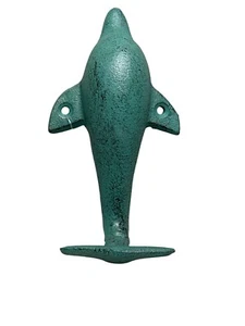 Gancho de Pared Dolpin, Hierro Forjado Envejecido, Decoración Náutica, Colección Abbott - Imagen 1 de 3