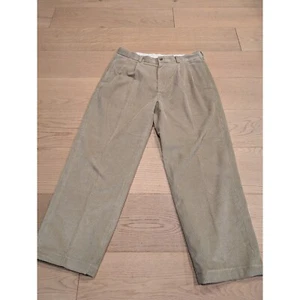 Brooks Brothers 346 Corduroy Pants Pleated Trousers Khaki Beige W34 L30 - Picture 1 of 7