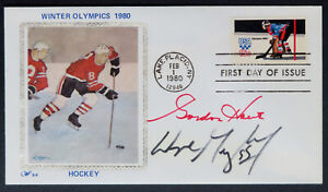 Wayne Gretzky Gordie Howe Signed Autograph FDC Cover Cachet Hockey NHL JSA