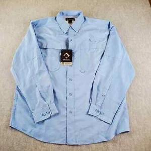 Camicia Dri Duck da uomo grande blu lunga teflon primos caccia abbottonata - Foto 1 di 8