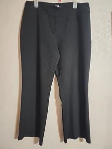Covington Rosa Womens Pin Stripe Black Flat Dress Pants Straight Leg sz 16 - Picture 1 of 5