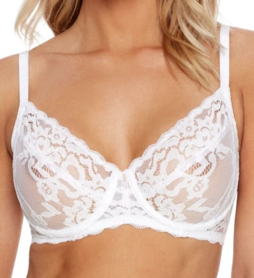 Nuevo con etiquetas Sujetador Le Mystere $68 Blanco Algodón Tacto Cobertura Completa Corte y Coser 32G 32 G ENCAJE Foto 1 de 4