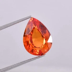 8.30 Ct Natural Fanta Orange Ceylon Sapphire Pear Cut Loose Gemstone Certified - Picture 1 of 6