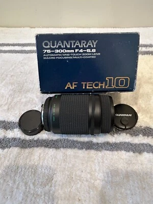 Quantaray Tech-10 NF AF 75-300mm f/4-5.6D con Macro LENTE PEQUEÑA ¡NECESITA LIMPIEZA! Foto 1 de 4