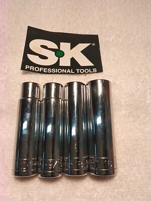S-K  4pc  1/2" DRIVE DEEP SOCKET SET SAE  USA  - Image 1 of 4