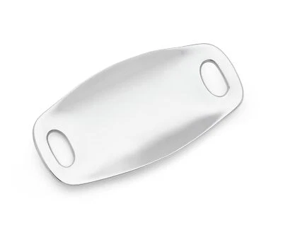 Nambé Handled Serving Tray – Rectangular Plank Design with Curved Sides (Silver) - Image 1 of 4