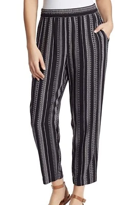 Nuevo Pantalón Jessica Simpson Damas’ Estampado Suave Tiro Alto Tobillo Mediano M Negro Blanco Foto 1 de 3