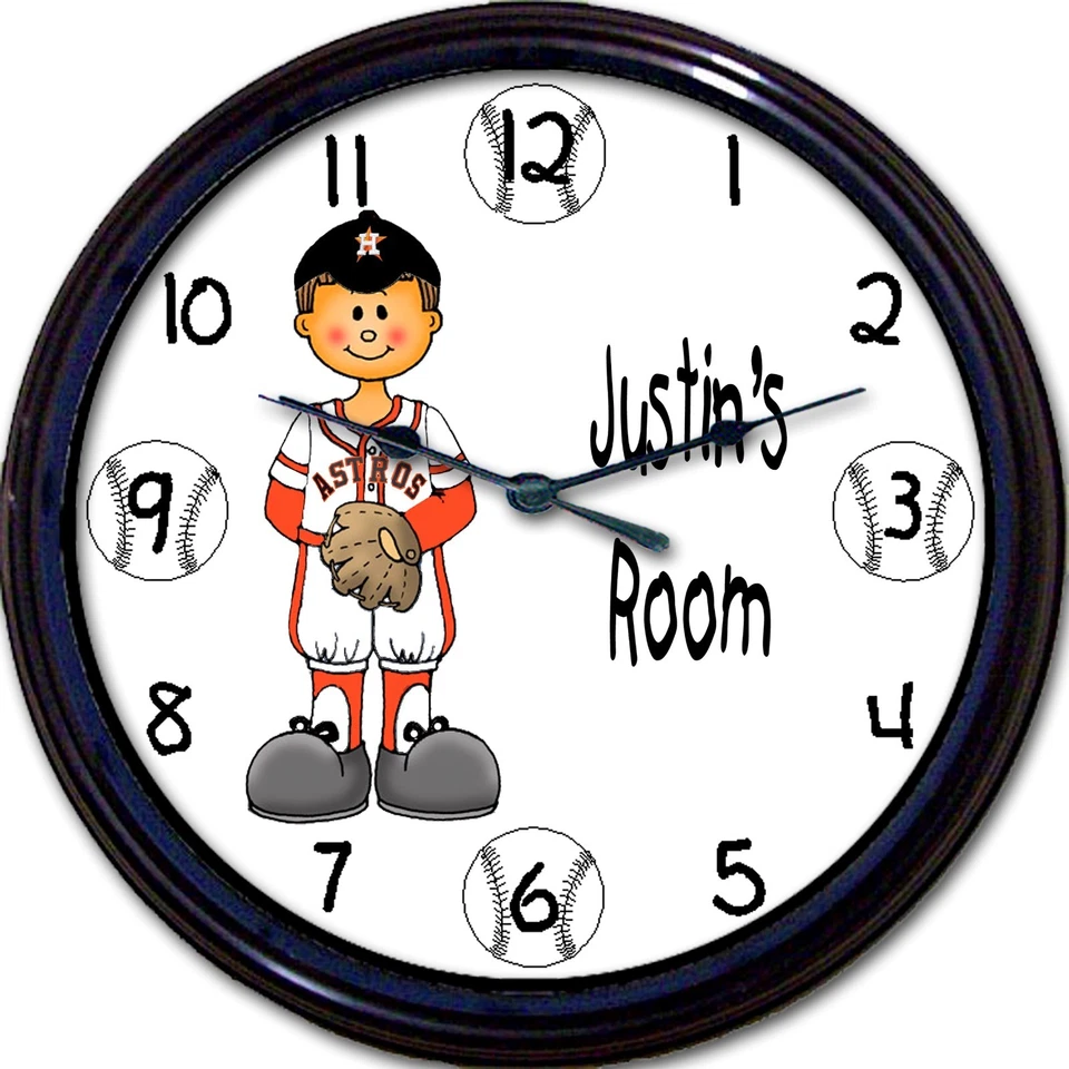 Houston Astros MLB Minute Maid Park Personalized Wall Clock Altuve Verlander 10" - Image 1 of 1