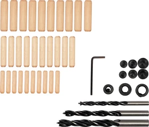 Holzdübel Werkzeugsatz6 8 10 mm 43 tlg. Set Satz Dübel Holzbohrer Sortiment - Bild 1 von 2