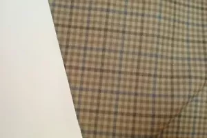 2.6 yds English Wool Fabric Luxury Super 140s Suiting 8.5 oz Brown Plaid 94" BTP - Picture 1 of 5