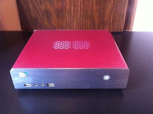 Mini HT PC HDMI w/Intel Atom D2700 2.13 GHz 2 GB DDR3 RAM 64GB SSD Ubuntu Red - Picture 1 of 4