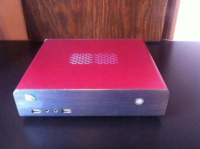 Mini HT PC HDMI w/Intel Atom D2700 2.13 GHz 2 GB DDR3 RAM 64GB SSD Ubuntu Red - Image 1 of 4