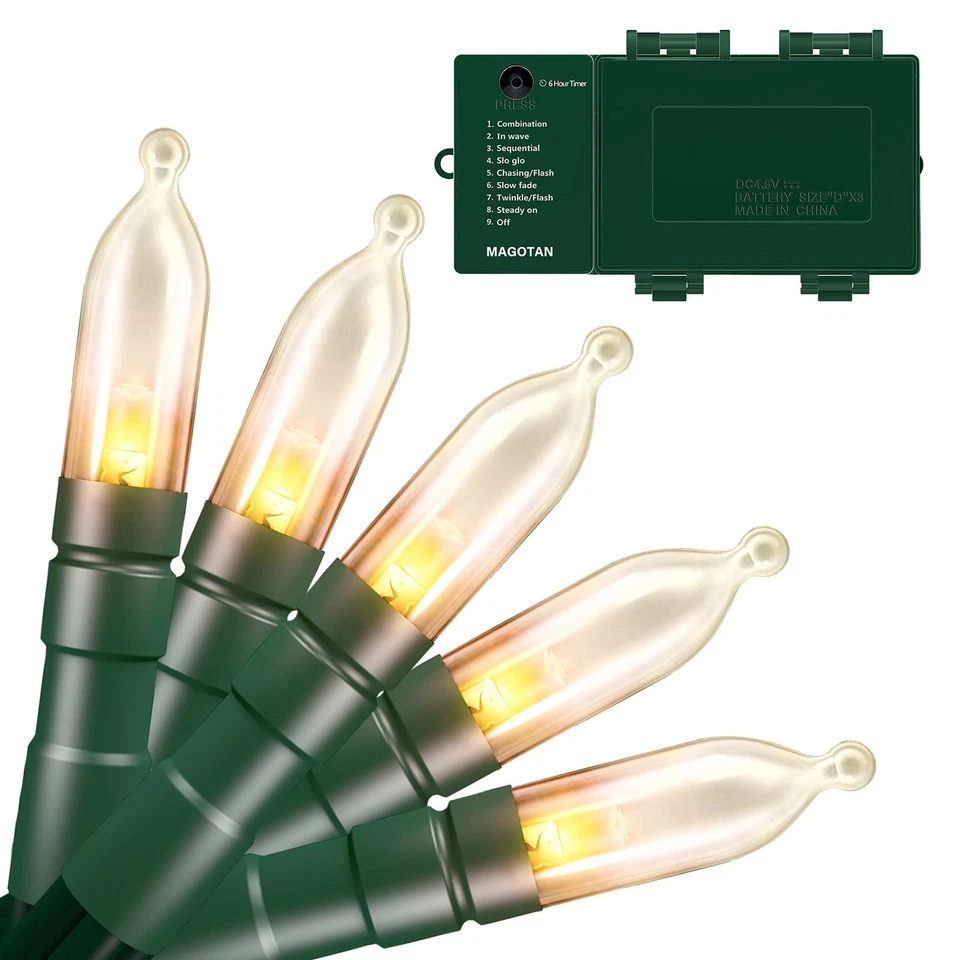 Magotan Battery Operated String Lights Timer Indicator