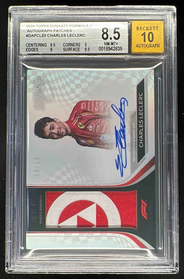 2024 Topps Dynasty Formula 1 Patch #DAP-CLEII Charles Leclerc Auto /10 BGS 8.5 - Image 1 of 2