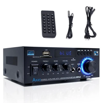 AK45 Audio Power Amplifier Bluetooth5.0 2-Channel HiFi Stereo For Home Theater - Image 1 of 4