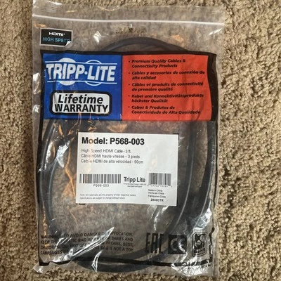Tripp Lite High Speed HDMI Cable - 3ft Model# P568-003 New  - Image 1 of 2