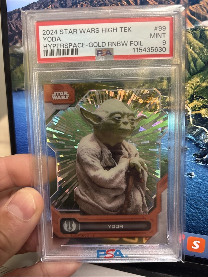 2024 Topps Star Wars High Tek Yoda Hyperspace Gold Rainbow Gold Foil /50 PSA 9 - Image 1 of 1