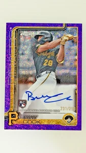 2025 Topps cromo automático Billy Cook refractor moteado púrpura/299, Piratas - Imagen 1 de 2