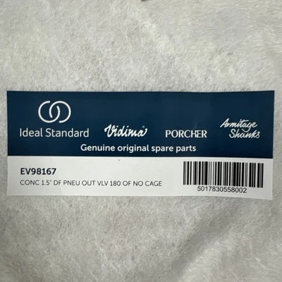 EV98167 Ideal Standard 1.5 Dual Flush Pneumatic Outlet Valve 180 O/F No Cage - Image 1 of 3