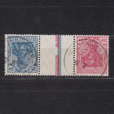 GERMANY 1921, Mi# KZ4, CV €200, Definitive combination from booklet, Used - Image 1 of 2