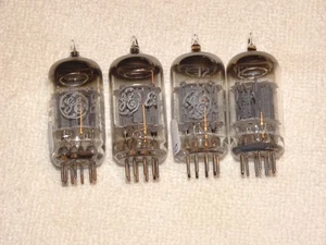 4 x 12ax7/ECC83 G.E. Tubes*Short Grey Plate-O*Very Strong Quad*1960s #9p - Picture 1 of 4