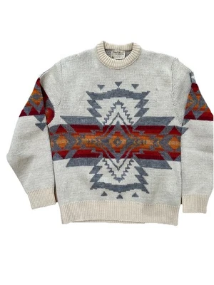 Pendleton Wool Knit Sweater Aztec Design Crewneck Vintage Size Xl - Image 1 of 4